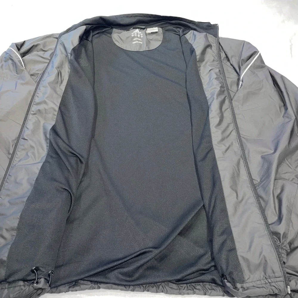 Adidas Climalite Black Ripstop‎ Windbreaker Jacket Full Zip Sample Mens Large